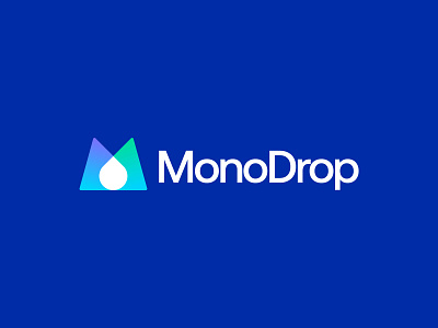 MonoDrop branding color design drop gradients icon identity innovation letter m lettering logo logo design logo designer m logo modern multiply overlapping tech vector water