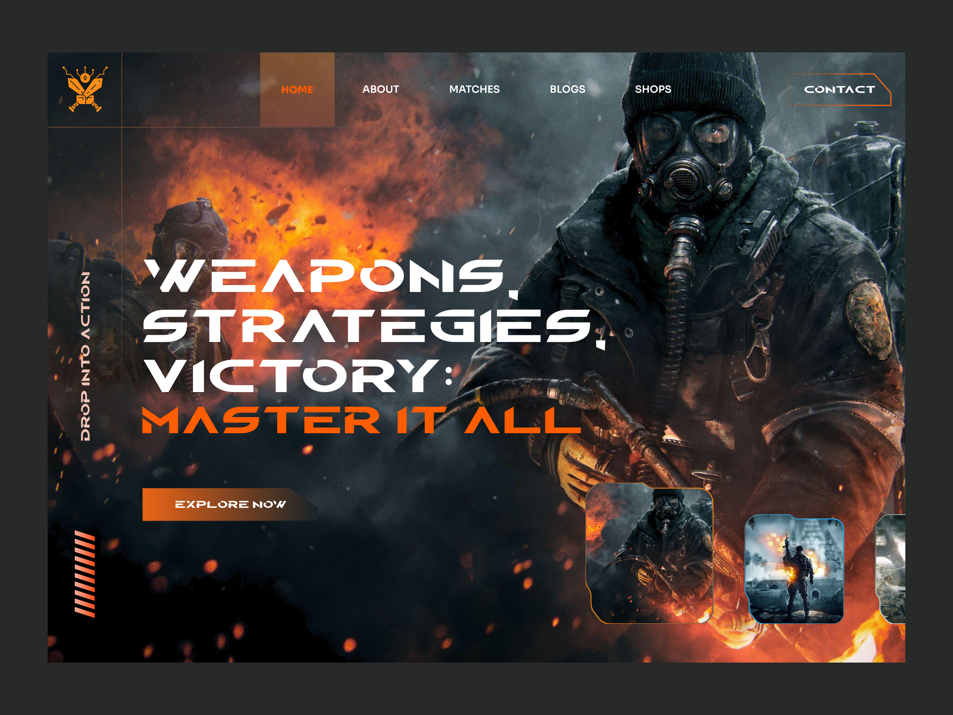 Landing Page - Game animation app design battlefield design figma figma design game game development game website gaming design gaming landing page gaming platform illustration landing page game prozyner rifat ony ui ux war game website design