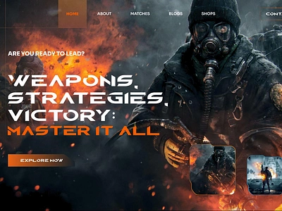 Landing Page - Game animation app design battlefield design figma figma design game game development game website gaming design gaming landing page gaming platform illustration landing page game prozyner rifat ony ui ux war game website design