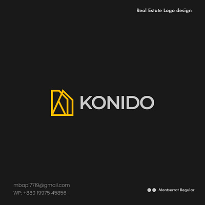 KONIDO Real Estate Logo Brand identity Design agent brand design brand guide design brand guidelines brand identity brand identity design branding creative design graphic design illustration logo logo design minimal modern professional real estate logo real estate logo design realtor unique