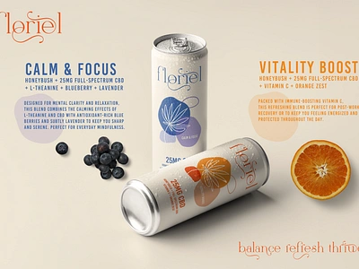 Floriel Full-spectrum CBD-infused Honeybush teas brand identity branding drinks packaging graphic design layout design logo logo design packaging design packaging label