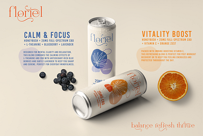 Floriel Full-spectrum CBD-infused Honeybush teas brand identity branding drinks packaging graphic design layout design logo logo design packaging design packaging label