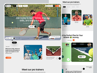 Tennis Sports Website Landing Page Design home page landing page landingpage product design sports design sports website tennis tennis academy website tennis club website tennis coaching online tennis ground tennis sport website tennis training platform tennis website trendy ui ux web web design