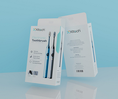 Electronic Toothbrush Product Packaging Design 3d render box design box packaging branding label design logo mockup packaging design product box product label design product packaging