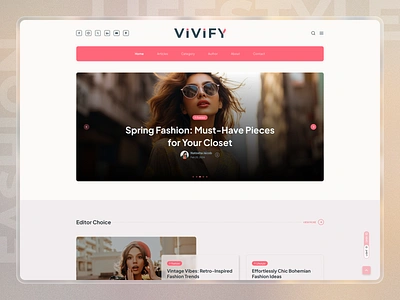 Vivify || Fashion & Lifestyle Blog Website || Layout - 06 blog blog ui design design fashion homepage landing layout lifestyle lifestyle blog design minimalistic landing page personal blog ui design uiux ux design web design webdesign webpage website