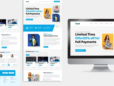 Education Landing Page Design. branding design education freelancing graphic design ui uiux university website