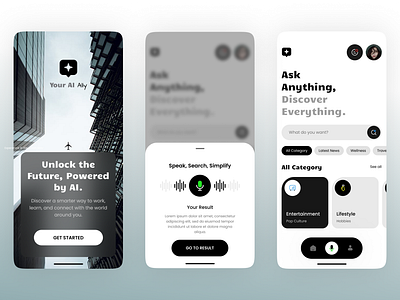 Designing Tomorrow with AI-Powered UX!🌟 branding cleandesignaesthetic design designwithpurpose dribbble dribbbleshots logo minimalistux product design ui uiux design visualsimplicity voicesearchapp web design webdesign