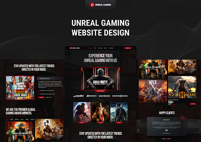 Unreal Gaming Website landingpagedesign landingpageui landingpageux productdesign ui uidesign uiux uiuxdesign ux uxdesign websitedesign websiteui websiteux webui webux