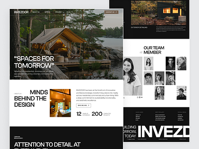 Tent Interior Design Agency Landing Page Website about us section brand design creative and trending design footer design hero section design interior design minimal and morden design minimal design minimal hero section modernui our team member section services section tent interior design agency tentdesign ui