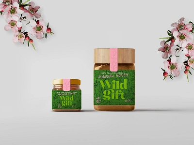 Label Design for Wild Gift brand branding design digital digital art food food and beverage graphic design honey identity branding illustration jar jar label label label design minimal modern package package design