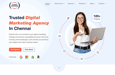 Digital Marketing Agency graphic design landingpage logo tending website ui uiux ux webpage webpage mockup website