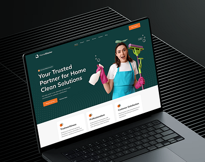 Home Services Landing Page clean design design flat design home maintenance home repair house interactive ui landing page landing page design minimal design modern ui product design professional services service service booking service website uxui design web design web interface website design