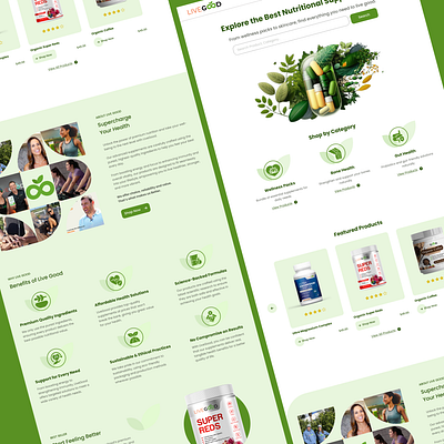 Streamlined Wellness: LiveGood Shop Page Redesign for Enhanced A ecommerce landingpafe minimalistic design ui user experience ux