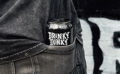 Drinky Dinky Still Water Can australia can design drinky dinky hand lettering lettering packaging product thattypeguy water