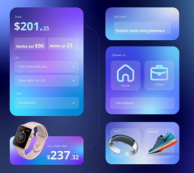 Shopping cart 3d gradient icons mobile modern trend ui watch widget