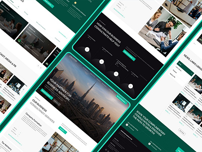 Corporate website design for a business advisory firm in MENA blog content section hero how it works landing page news services ui ux web design website design