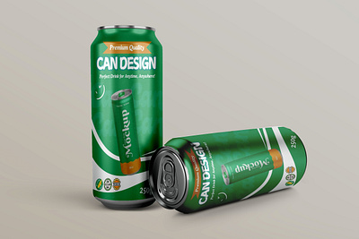 Tin can bottle design on photoshop graphic design