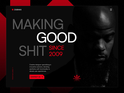 Bold & Edgy Portfolio Header Concept black blod bold visuals branding clean design design trends graphic design landing modern portfolio website typography ui ux web website