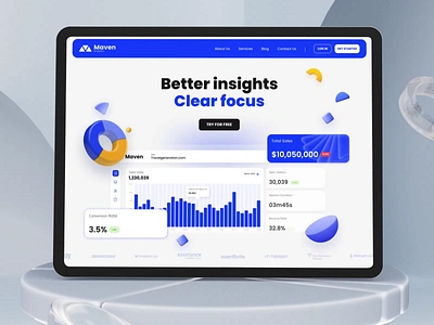 Maven — Marketing Landing Page Design analytics dashboard dashboard design experience design landing page landing page design marketing marketing agency marketing design marketing insights marketing landing marketing tool ui design ux design