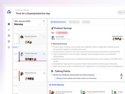 AI Note Taking Saas Web App - Dashboard ai app app design branding design light mode product design productivity saas design startups ui ui design uiux web app