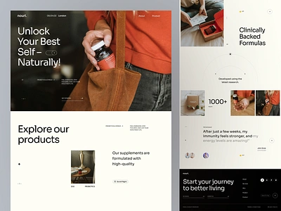 Nouri. - Product Page branding clean design graphic design homepage landing page layout magazine minimalist product simple swiss style ui uidesign user experience userinterface ux