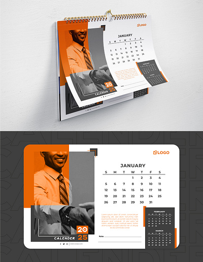 Creative and Modern Calendar Design 2025 2025 calendar branding calendar colourfull creative design graphic design illustrator minimal wall