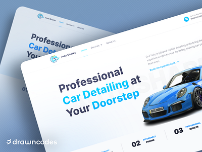 autosharks alexandru branding car detail design detailing web design detailing websites drawncodes illustration invisioncommunity logo ui uiux web design website design