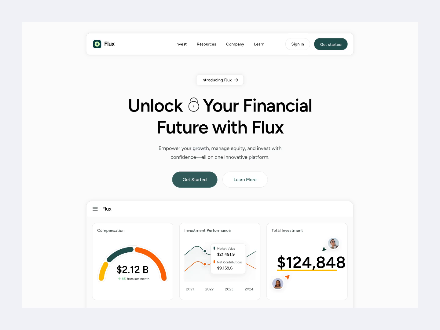 Flux - Finance Landing Page by Dipa UI/UX for Dipa Inhouse on Dribbble