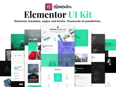 Elementor UI Kit, Templates, Blocks blocks call to action contact forms elementor page builder elementor ui kit faq features footers headers kit landing pages pages prebuilt pricing tables responsive templates testimonials ui wordpress