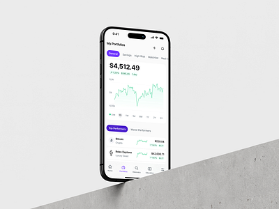 Tracker Mobile App light mode app bitcoin charts crypto dashboard ethereum finance fintech investment iphone light mode mobile mobile app design portfolio product design saas stocks ui uxui wallet