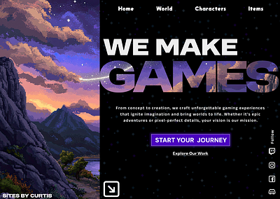 Game Studio Site Design design game ui web design