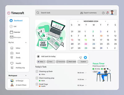 Task Planner Dashboard ui