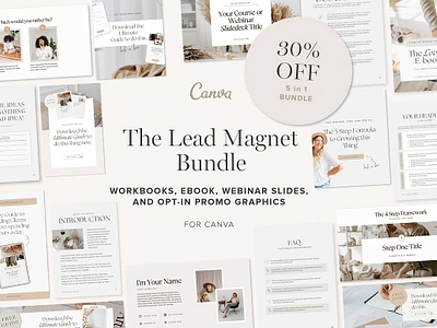 Lead Magnet Template Bundle ebook template ebook template canva lead magnet bundle lead magnet canva lead magnet design lead magnet template lead magnet template bundle opt in freebie opt in freebie template opt in marketing webinar presentation webinar slide deck webinar template webinar workbook workbook template workbook template canva