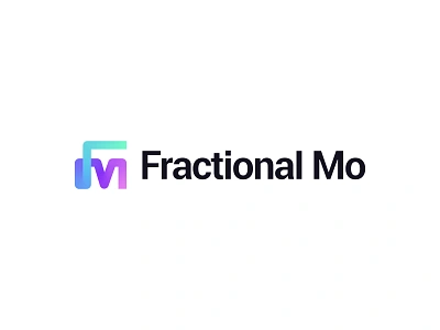 Fractional Mo logo ai blockchain branding crypto defi design digital fintech gradients icon identity it lettering logo saas tech token wallet web3