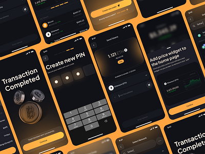 Crypto Wallet Mobile App | UI Screens banking bitcoin blockchain app crypto crypto exchange app crypto wallet crypto wallet app ethereum finance app investment wallet web3