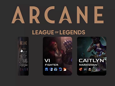 Daily UI 045 Info Card animation arcane dailyui design digital design figma illustration league of legends ui ui design uiux ux video game