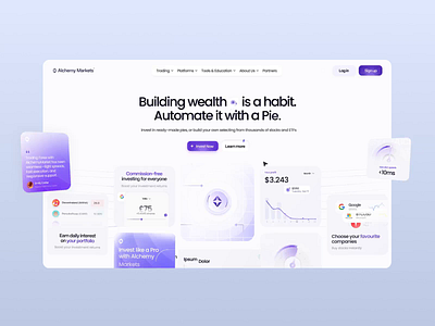 Alchemy Markets - Crypto Platform animation awsmd banking crypto cryptocurrency defi defi landing defi website financial fintech ico landing page polkadot saas solana token trading ui ux web3 website