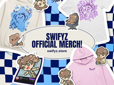 Swifyz Official | Merchandise Layout apparel brand corporate branding graphic design layout logo merchandise sticker set store twitch twitch streamer