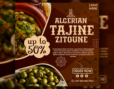 Algerian Traditonal Food /social media posts design graphic design illustration instagram socialmediadesign socialmediapost visualidentiy