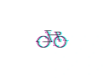 Bike Glitch 3d bicycle bike branding crypto fun glitch icon icons identity illustration logo minimal motion picture ride screen simple speed sport