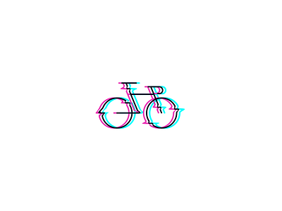 Bike Glitch 3d bicycle bike branding crypto fun glitch icon icons identity illustration logo minimal motion picture ride screen simple speed sport