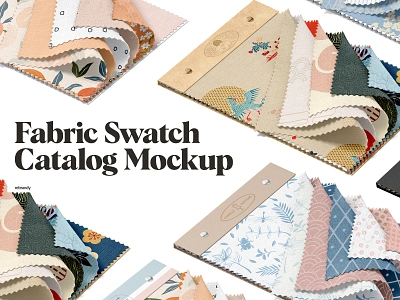 Fabric Swatch Catalog Mockup satin