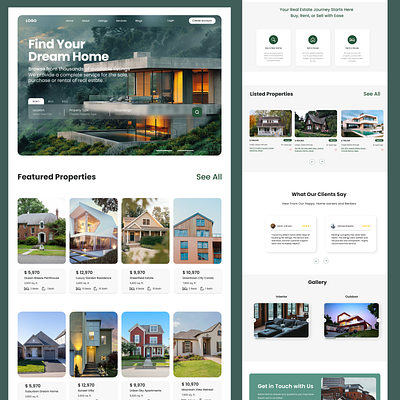 Real estate landing page figma landing page real estate ui user interface website