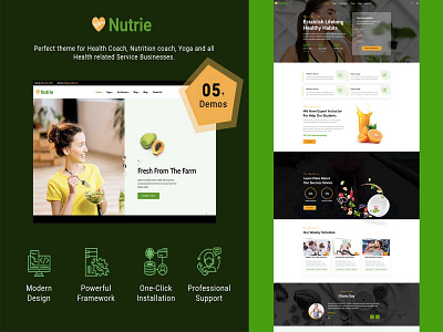 🌿💪 Empower Your Health Coaching Journey with Nutrie! healthcoach nutrie nutritionist webdesign wellness wordpresstheme