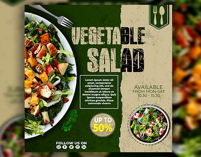 Vegetable Restaurant Templates branding design graphic design illustration instagram logo socialmediadesign socialmediapost ui visualidentiy