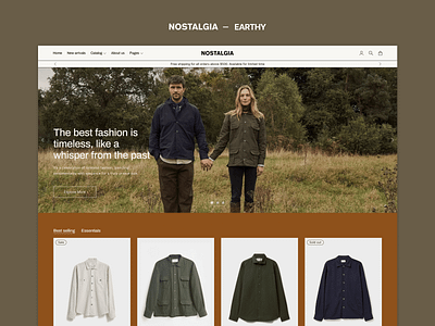 Nature Inspired Shopify Theme clothing earth tone earthy ecommerce store mens clothing nature nature inspired nostalgia nostalgic retro color palette shop shopify sustainable store timeless web design web design