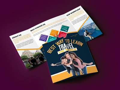 Travel Trifold Brochure Design 3 fold annual banner booklet branding brochure business business identity catalog holiday leaflet magazine marketing page poster print promotion travel travel agency tri fold