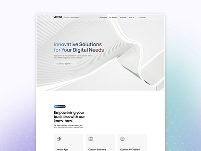 One-Pager Design for Development Company abstract agency b2b b2c business clean design development development company gradient hero landing page light modern one pager simple tech ui