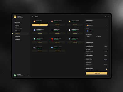 Cryptocurrency Dashboard - Staking crypto dashboard ui design saas ui ui design ux web design web3