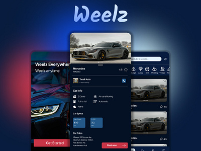 Weelz car darkmode mobile ui